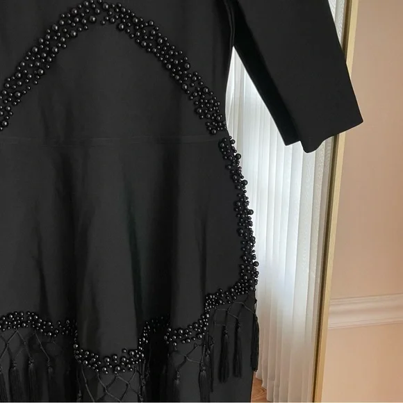 Front Row by Sara & Goldy Beaded Black Tea Length Formal Dress Size XS - Picture 7 of 15